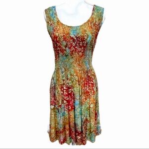 Go Fish Sleeveless Batik Dress Size Medium